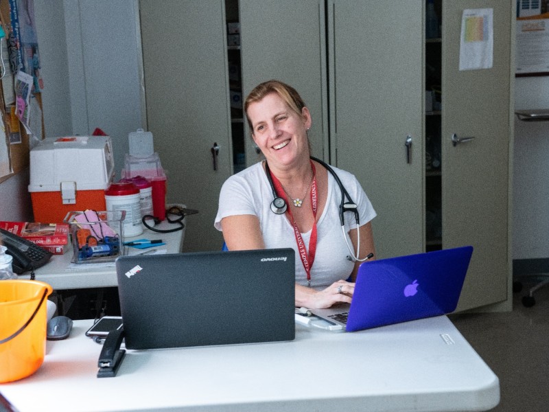 doctor talking with a participant