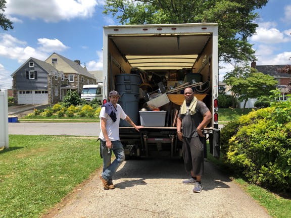 loaded truck following a cleanout