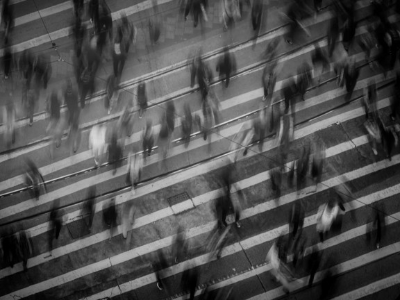 city cross walk black and white