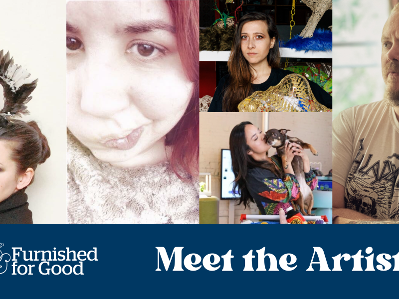 Furnished for good logo with meet the artist text and 4 artist headshots