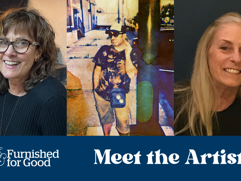 meet the artists text with three artist headshots