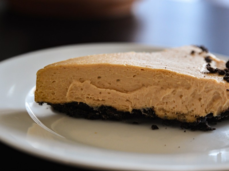 Peanut butter pie slice