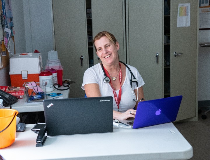 doctor talking with a participant