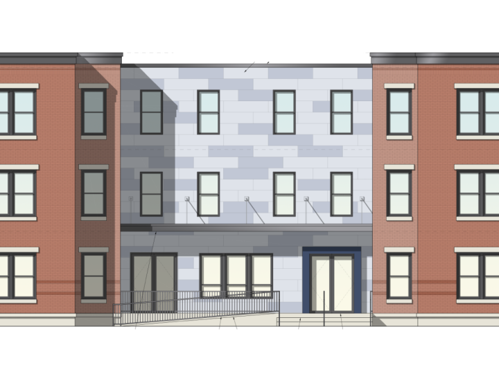 architect drawing of row homes 