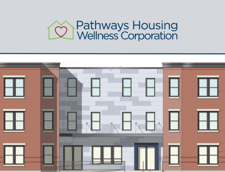 architect drawing of row homes 