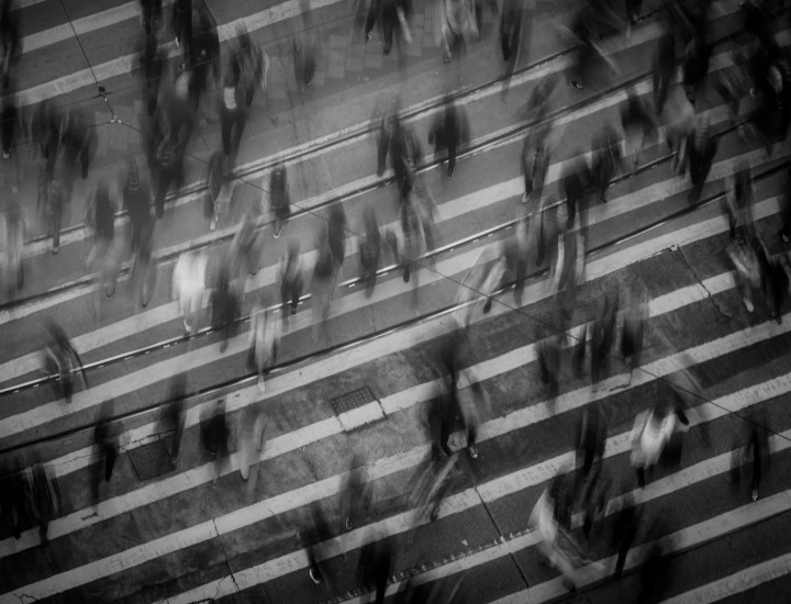 city cross walk black and white
