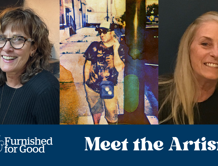 meet the artists text with three artist headshots